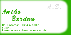 aniko bardun business card