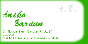 aniko bardun business card